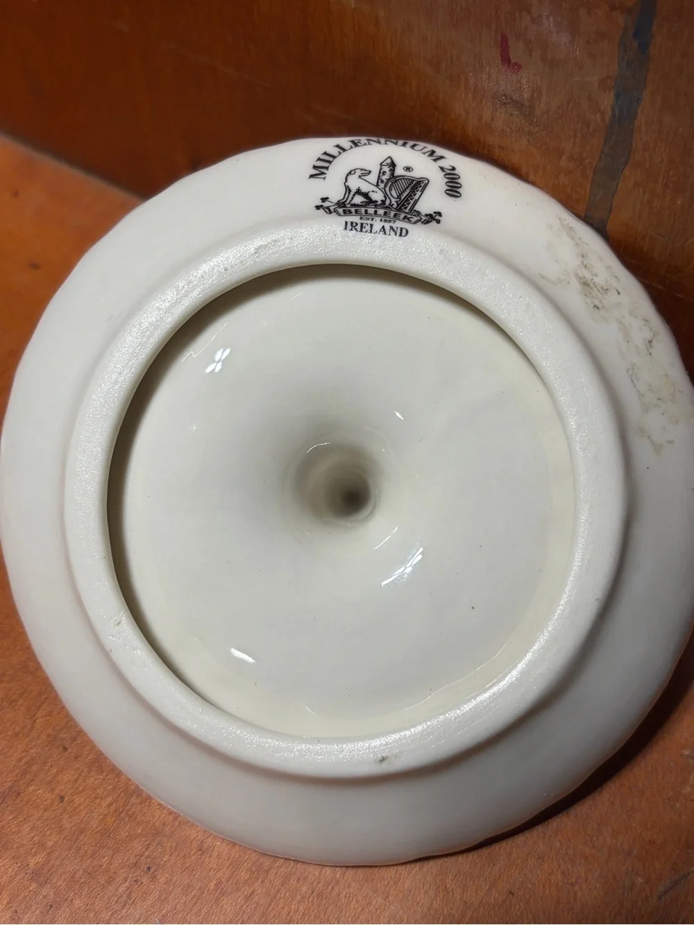 Vintage Belleek Millennium 2000 Enchanted Garden Floral Ring Holder Ireland